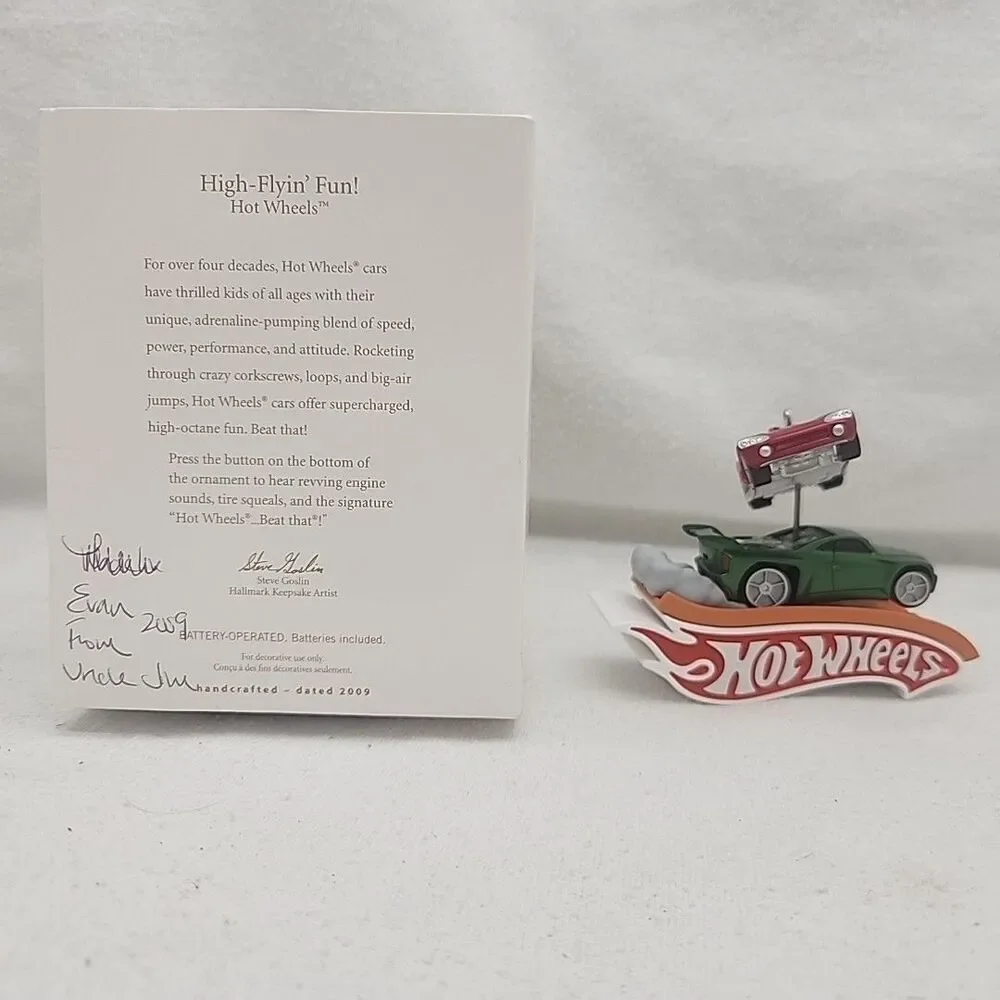 Ornament Hallmark Keepsake High-Flyin' Fun Hot Wheels Magic Sound 2009 Cars NEW